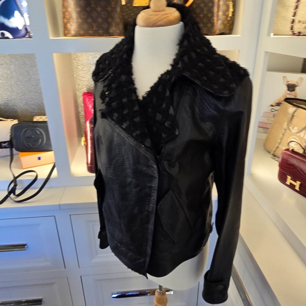 CHANEL Leather jacket with size 44 $10645 New -has matching skirt. see other